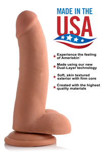 8 Inch Ultra Real Dual Layer Suction Cup Dildo- Medium Skin Tone