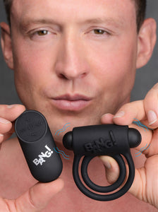 Remote Control 28X Vibrating Cock Ring and Bullet -