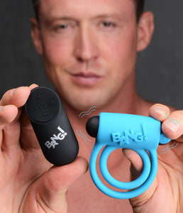 Remote Control 28X Vibrating Cock Ring and Bullet -