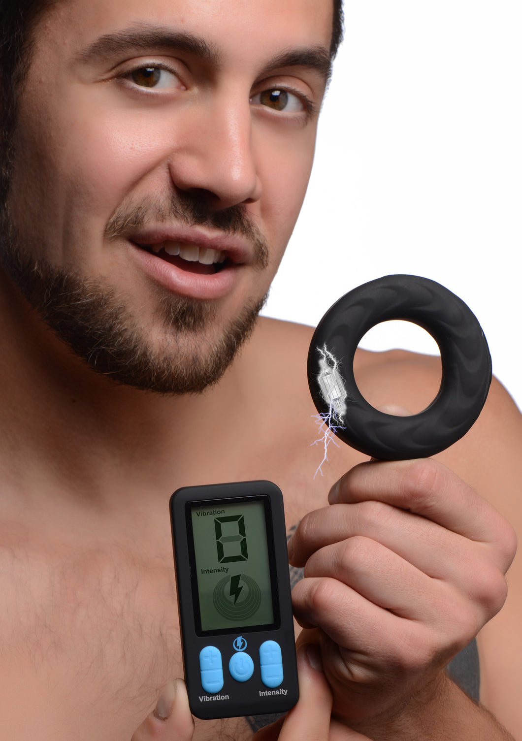 E-Stim Pro Silicone Vibrating Cock Ring with Remote Control