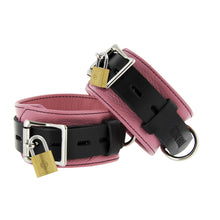 Load image into Gallery viewer, Strict Leather  and Black Deluxe Locking Wrist Cuffs
