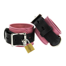 Load image into Gallery viewer, Strict Leather  and Black Deluxe Locking Wrist Cuffs
